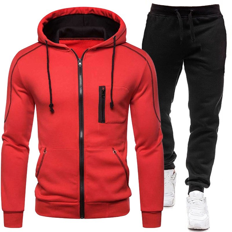 Men Sportswear Suit Casual Suit Sports Sweatshirt Zipper Hoodies Two-piece Over Size Sportswear Sweatsuit 2023 Spring and Autumn