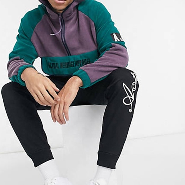 Color block half zip hoodie sweatshirt cotton fleece hoodies custom men's 400 gsm fleece hoodie
