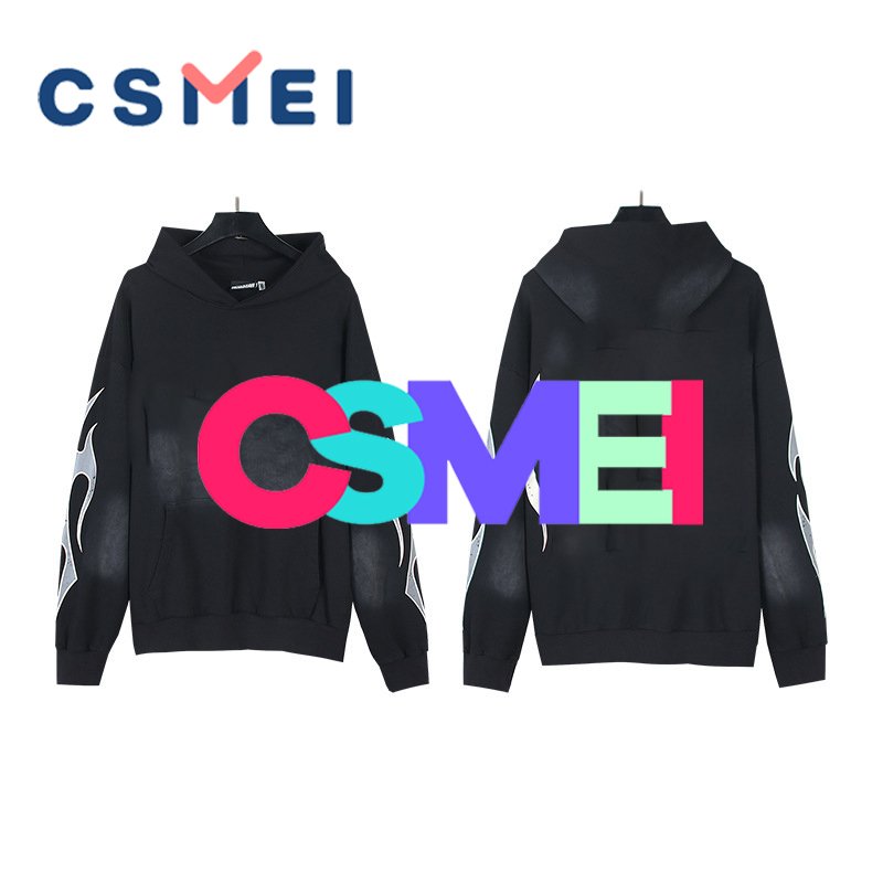 100% Cotton Heavyweight High Star Jacket Hoodies Men's Tracksuits Sweatshirt Custom Puff Print Streetwear Men's Hoodie