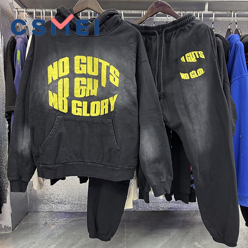 100% Cotton Heavyweight High Star Jacket Hoodies Men's Tracksuits Sweatshirt Custom Puff Print Streetwear Men's Hoodie
