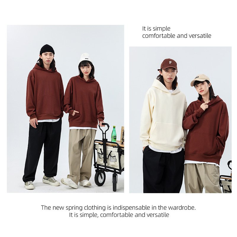 Oem Men's Solid Colour 480 gsm Sweatshirt 65% cotton 35% polyester 100% Rocker Fleece Unisex Hoodies High Weight 480gsm hoodie