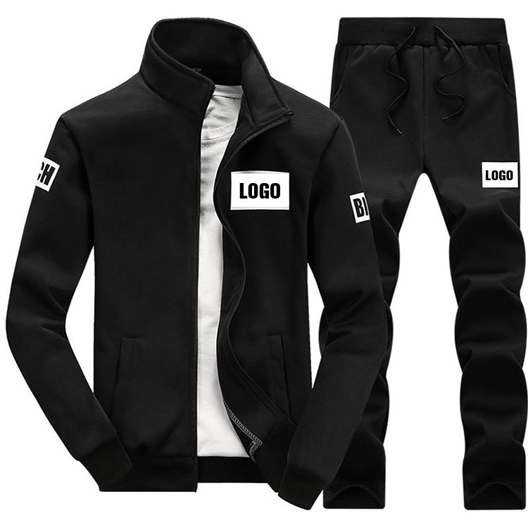 Private label chest printed zipper Design Your Own Sport Tracksuit ,Mans Track Suits Sports Set Gym Fitness Track Suit For Men