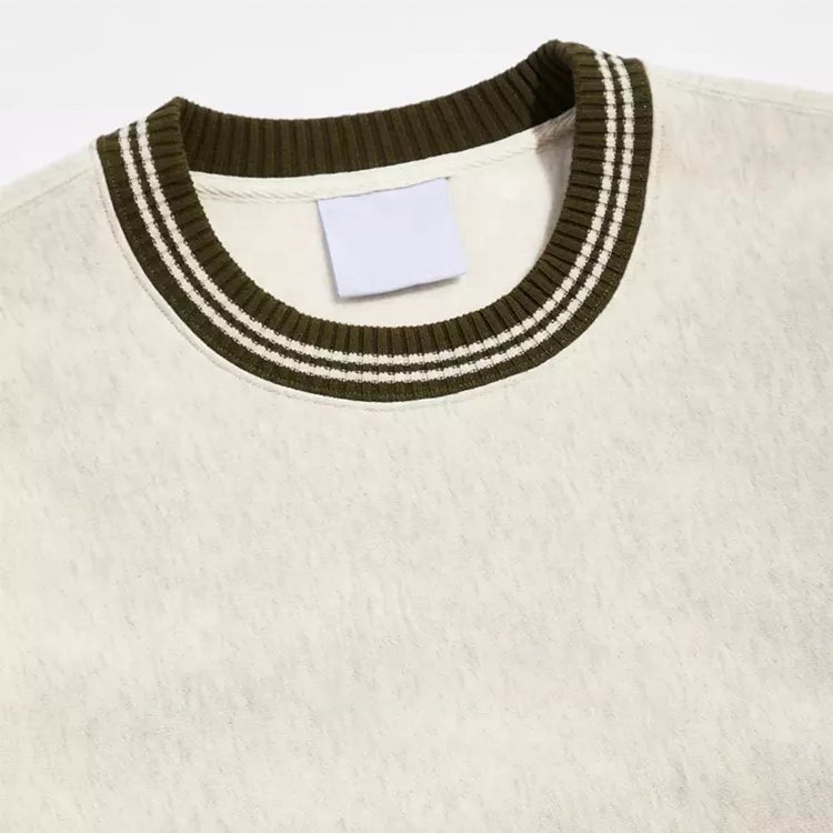 Custom 100%cotton oversize sweatshirt men ribbed crewneck sweatshirt plus size men's hoodies & sweatshirts