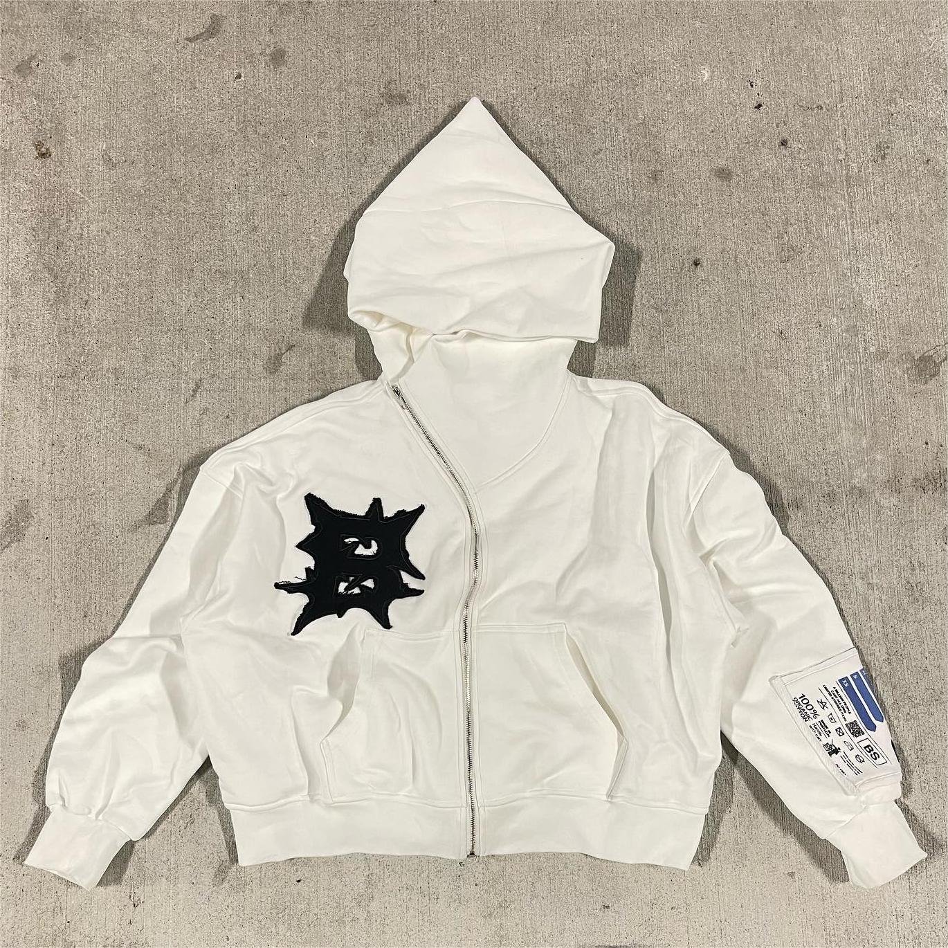 Custom men's hoodies & sweatshirts French Terry 100% Cotton High quality Zip Up Hoodie 3D Embroidery rhinestone hoodie