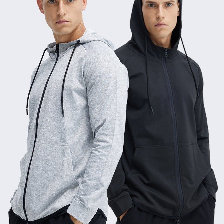 Fitness Outdoor Men's Running Aerobic Exercise Hooded Cardigan Quick-drying Jogging Zipper Hoodies For Men