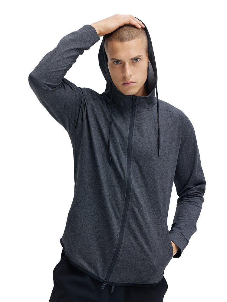 Fitness Outdoor Men's Running Aerobic Exercise Hooded Cardigan Quick-drying Jogging Zipper Hoodies For Men