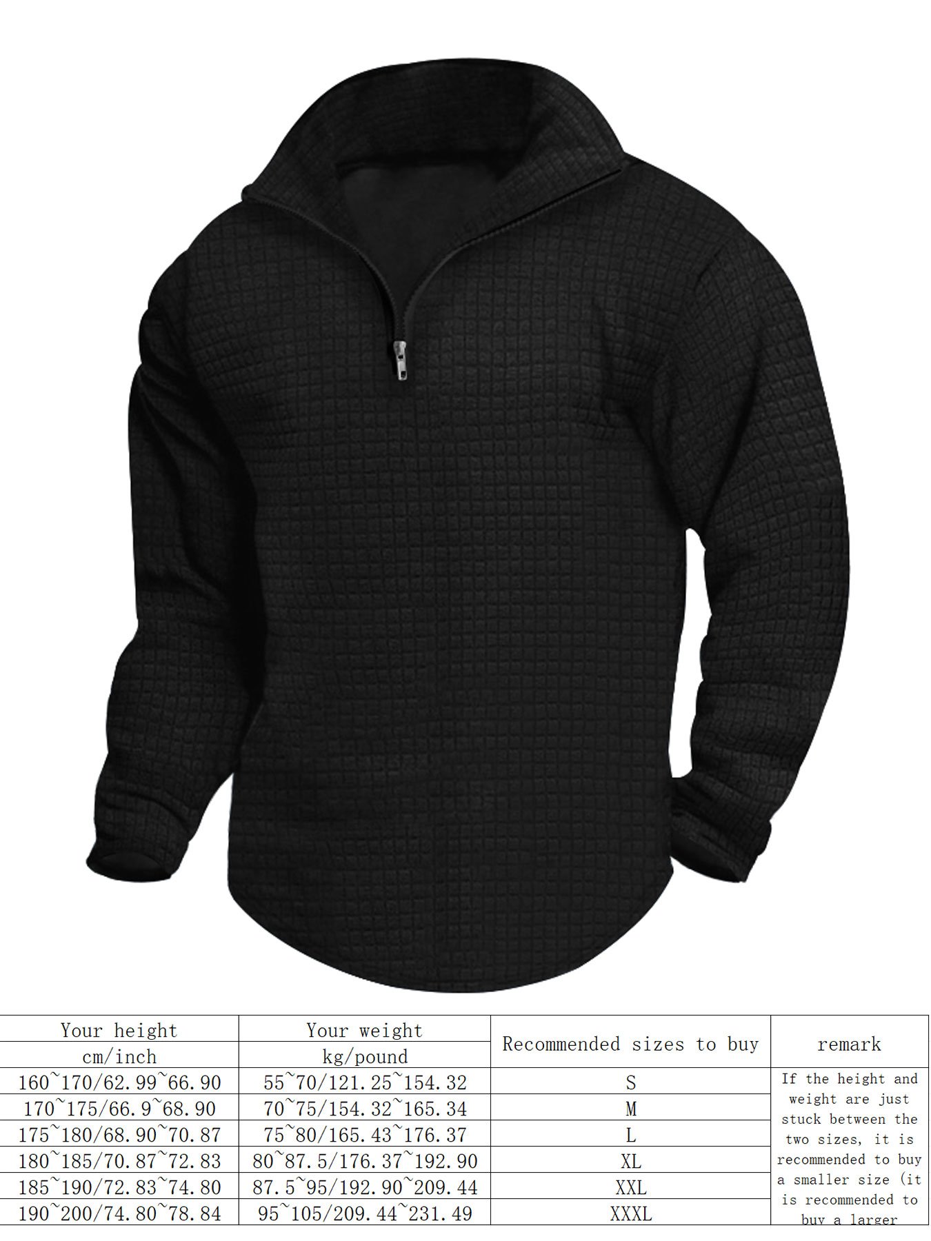Waffle Sweatshirt Men 2024 Fall/Winter Youth Fashion Casual Sweatshirt Lapel Hoodie For Men Hoodie Top