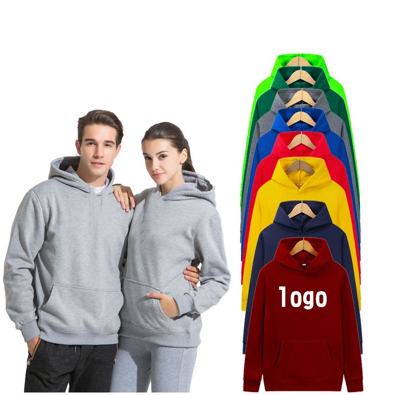 High Quality Custom Logo Embroidery Printing 220 GSM 100% Polyester Fleece Blank Loose Style Casual Plus Size Men's Hoodies