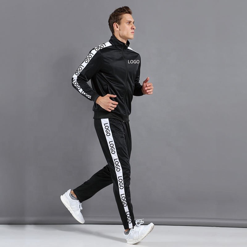 Wholesale Boys Joggers Outdoors Sweatshirt Training Tracksuits Men's Zipper Sportswear Tracksuit Set With Customization Logo