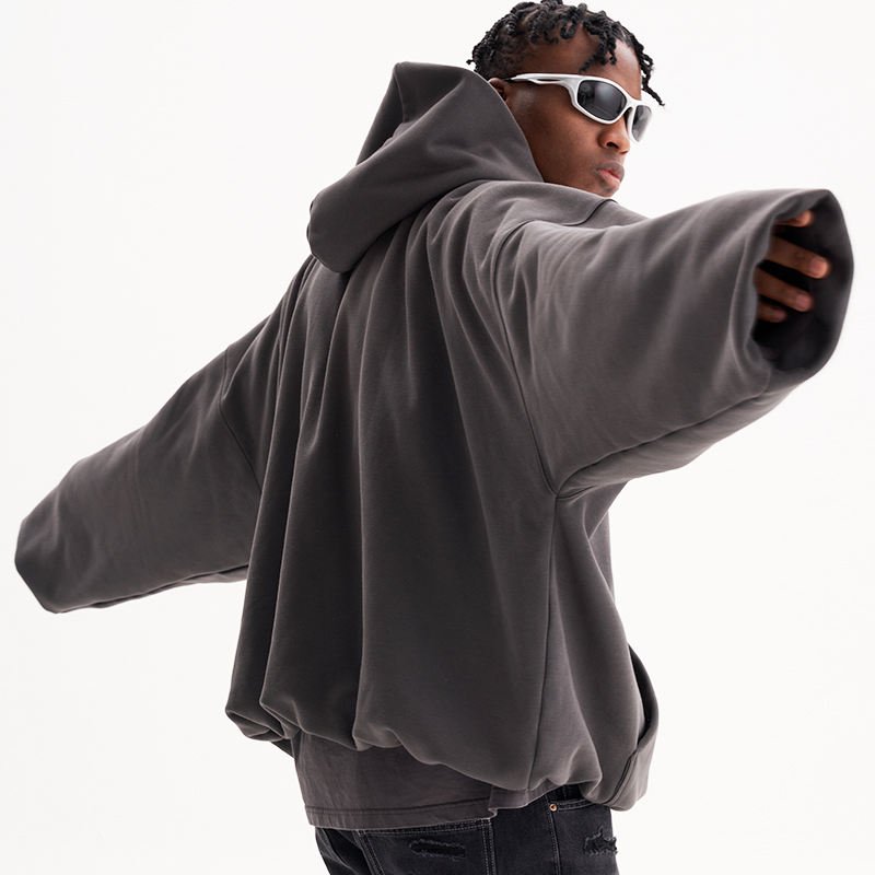 Fashion high collar heavyweight oversized hoodie custom logo men streetwear custom hoodie