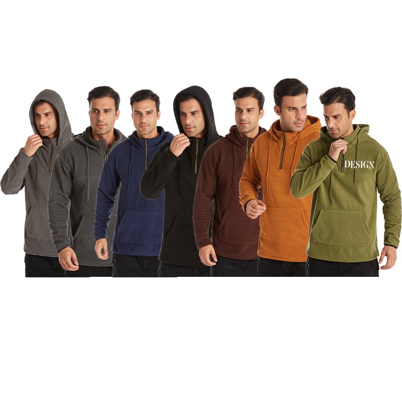 Winter Double-Sided Fleece Men's Hoodies Hip Hop Workout Heavyweight Casual Hoodies Custom Logo Men's Color Hoodies