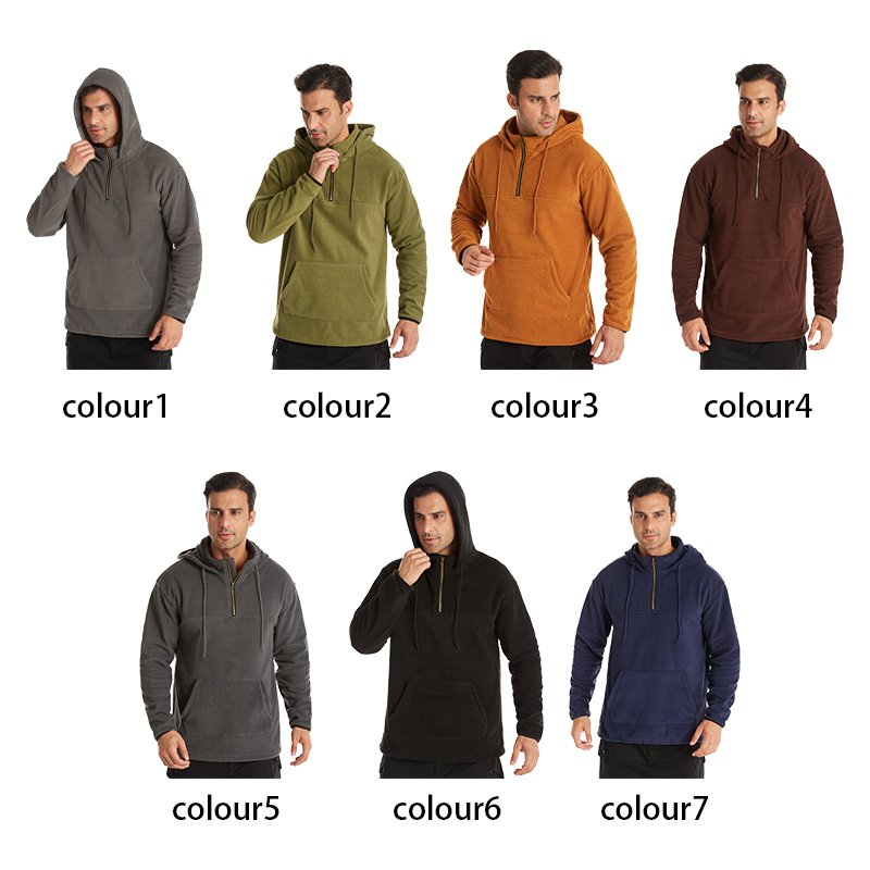 Winter Double-Sided Fleece Men's Hoodies Hip Hop Workout Heavyweight Casual Hoodies Custom Logo Men's Color Hoodies
