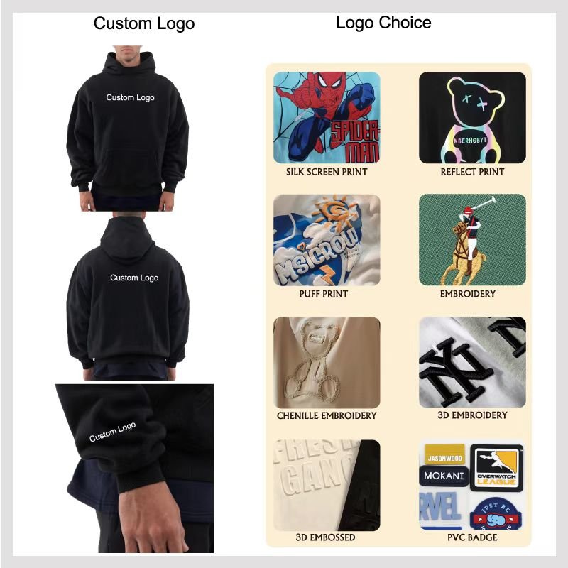 men's 100%cotton blank thick fleece quality heavy weight oversized fit custom print logo men's hoodies&sweatshirts