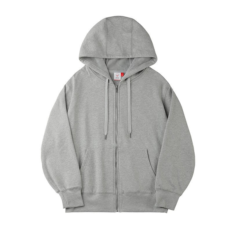 H5014 High Quality Low OEM MOQ 390g Silver Fox Fleece Lined Unisex Full Zip Up Hoodie Plus Size Men's Hoodies