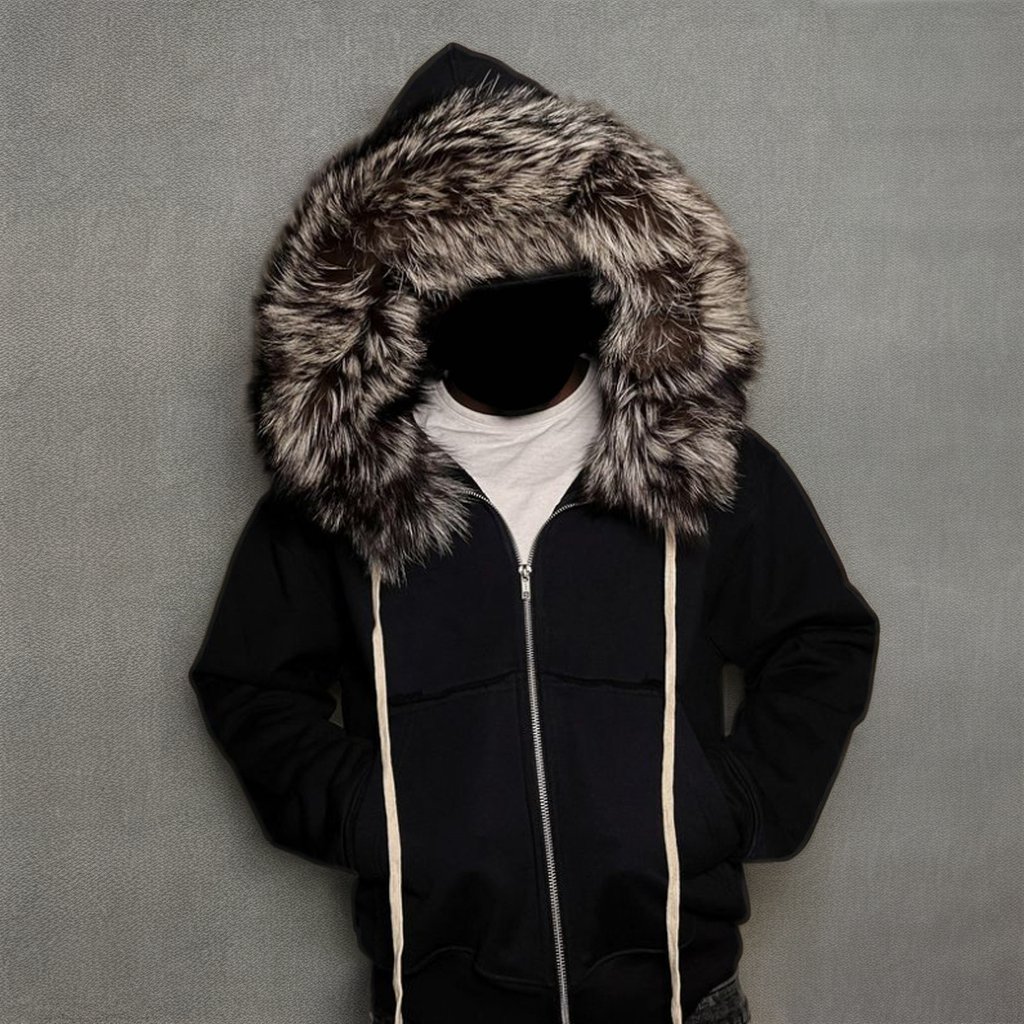 Clothing manufacturers custom 400gsm 500gsm french terry with detachable fur hood hoody zip up distressed hoodie jacket for men