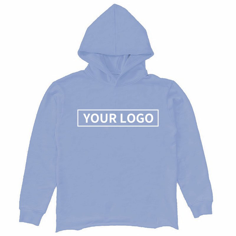 Premium Quality Unisex Cordless Raw Trim Streetwear Hoodie Custom Pullover Custom Logo Graphic Print Men's Hoodie