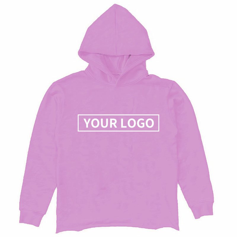 Premium Quality Unisex Cordless Raw Trim Streetwear Hoodie Custom Pullover Custom Logo Graphic Print Men's Hoodie