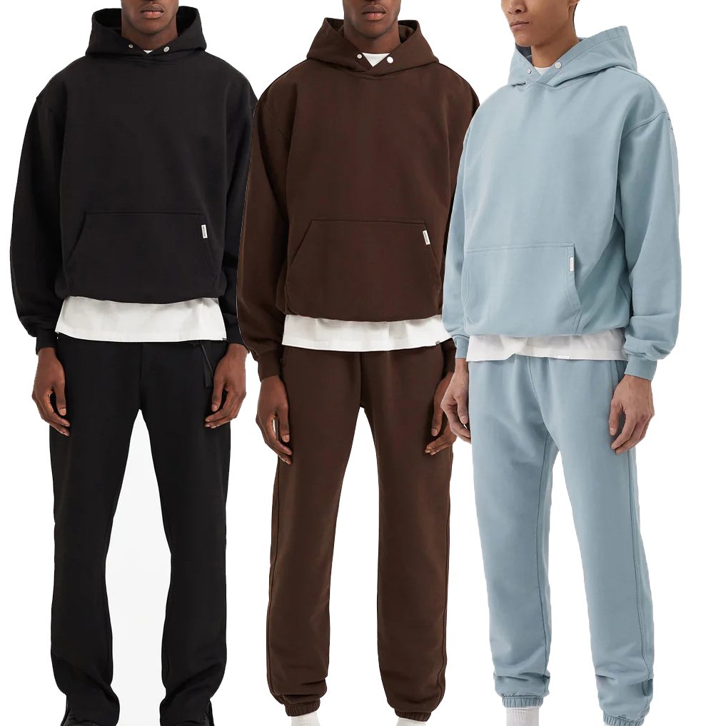 YOUCHEN Custom Men's Hoodie and Jogger Set Oversize Drop Shoulder Printed Hoodie Embroidered Sports Tracksuit