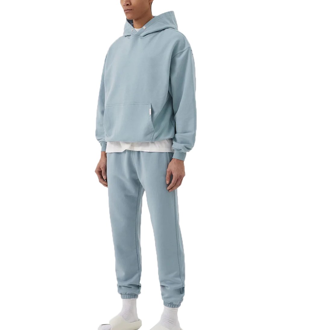 YOUCHEN Custom Men's Hoodie and Jogger Set Oversize Drop Shoulder Printed Hoodie Embroidered Sports Tracksuit