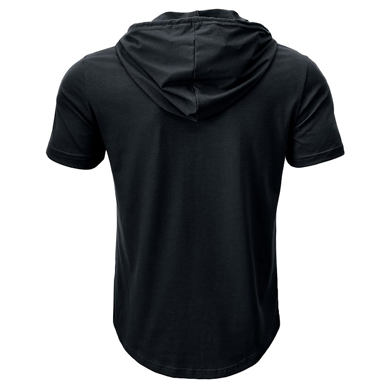 Custom logo Design cotton Polyester Plus Size hooded t-shirts short sleeves fit regular high quality hooded t-shirts OEM