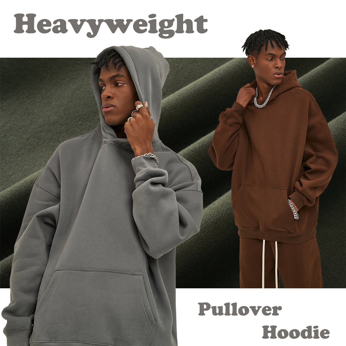 Wholesale High Quality Men's Cotton High Weight Solid Color Pullover Fleece Hoodie Custom logo Drop Shoulder Oversized Hoodies