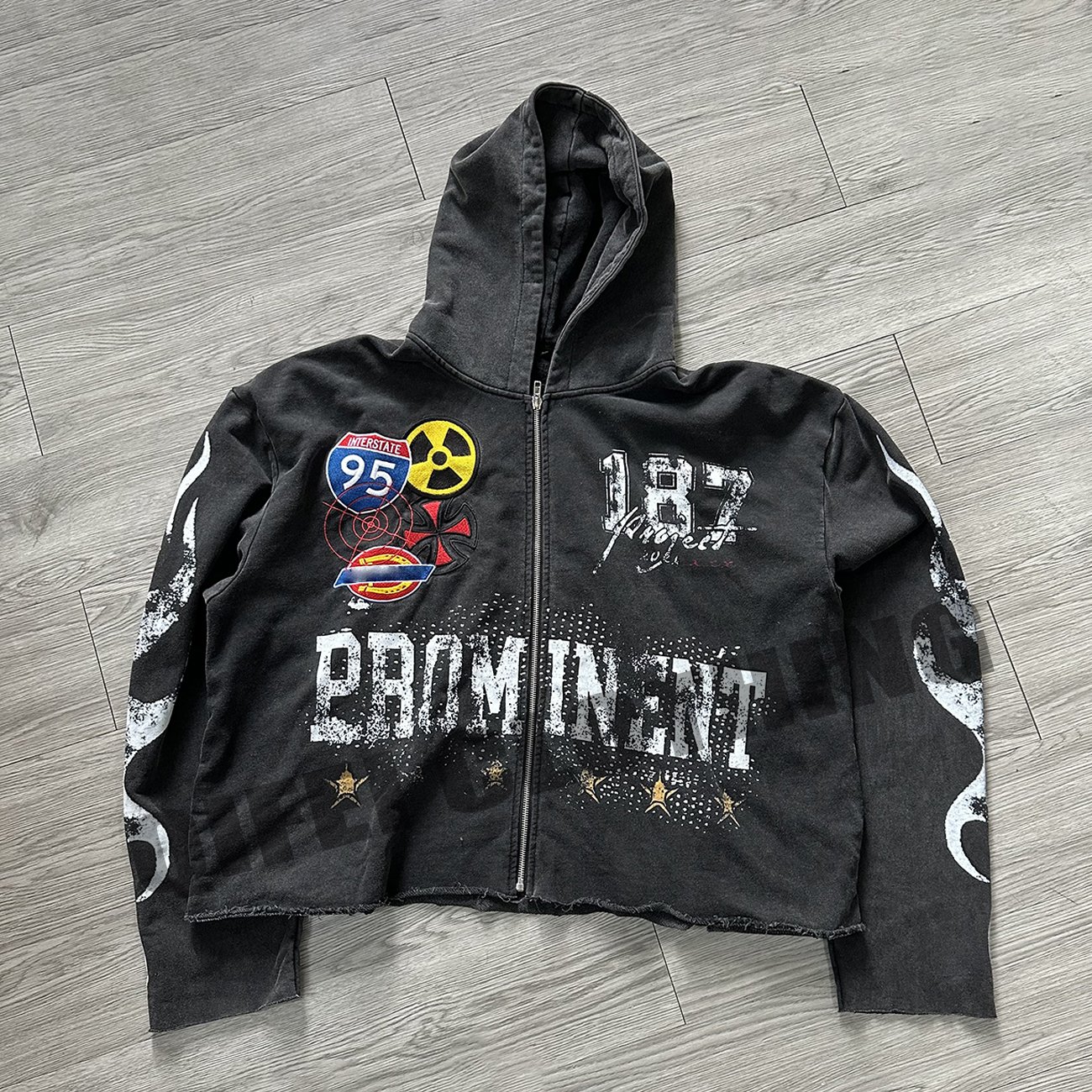 manufacturer tracksuit sweatpants sweatsuit acid washed french terry zip up dtg printing custom vintage wash men's hoodies set