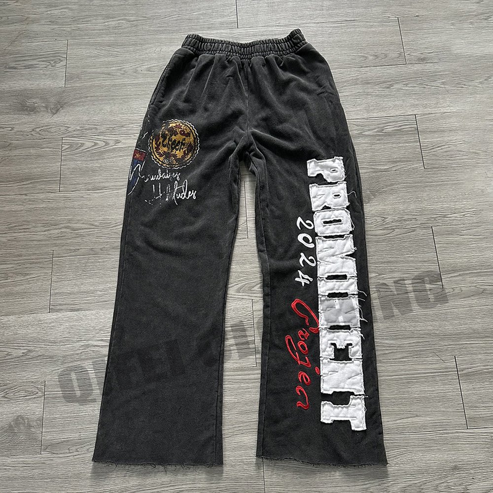 manufacturer tracksuit sweatpants sweatsuit acid washed french terry zip up dtg printing custom vintage wash men's hoodies set