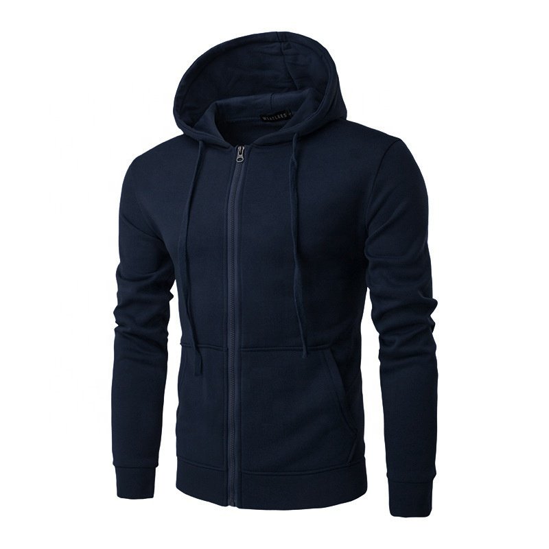 Custom Logo Zip Hoodie Oversized Garment Grey Pullover Sweatshirt Men'S Hoodies