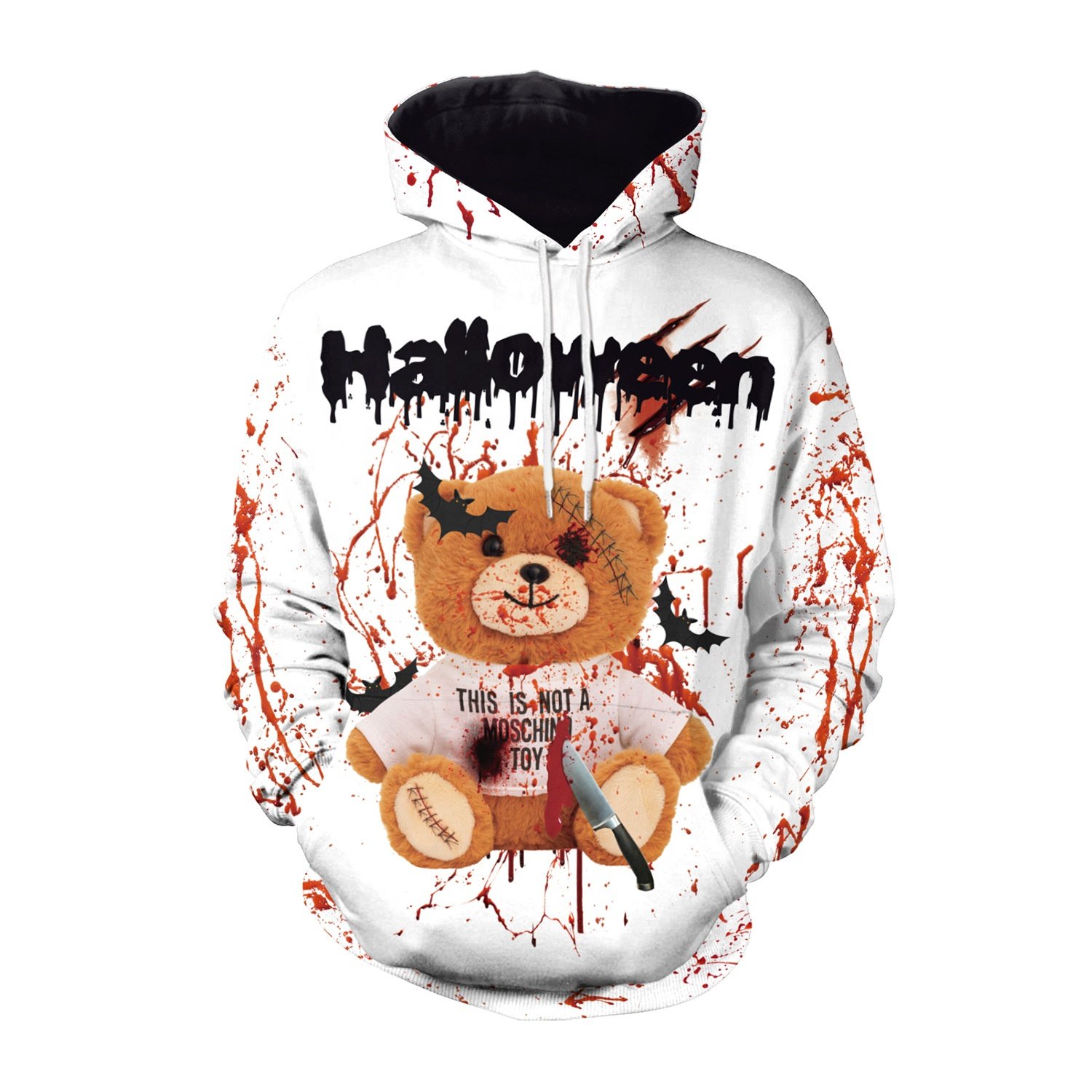 Oversized Streetwear skeleton clown sweatshirts french terry Cotton Acid Wash Hoodie Custom Vintage sublimation Men's Hoodies
