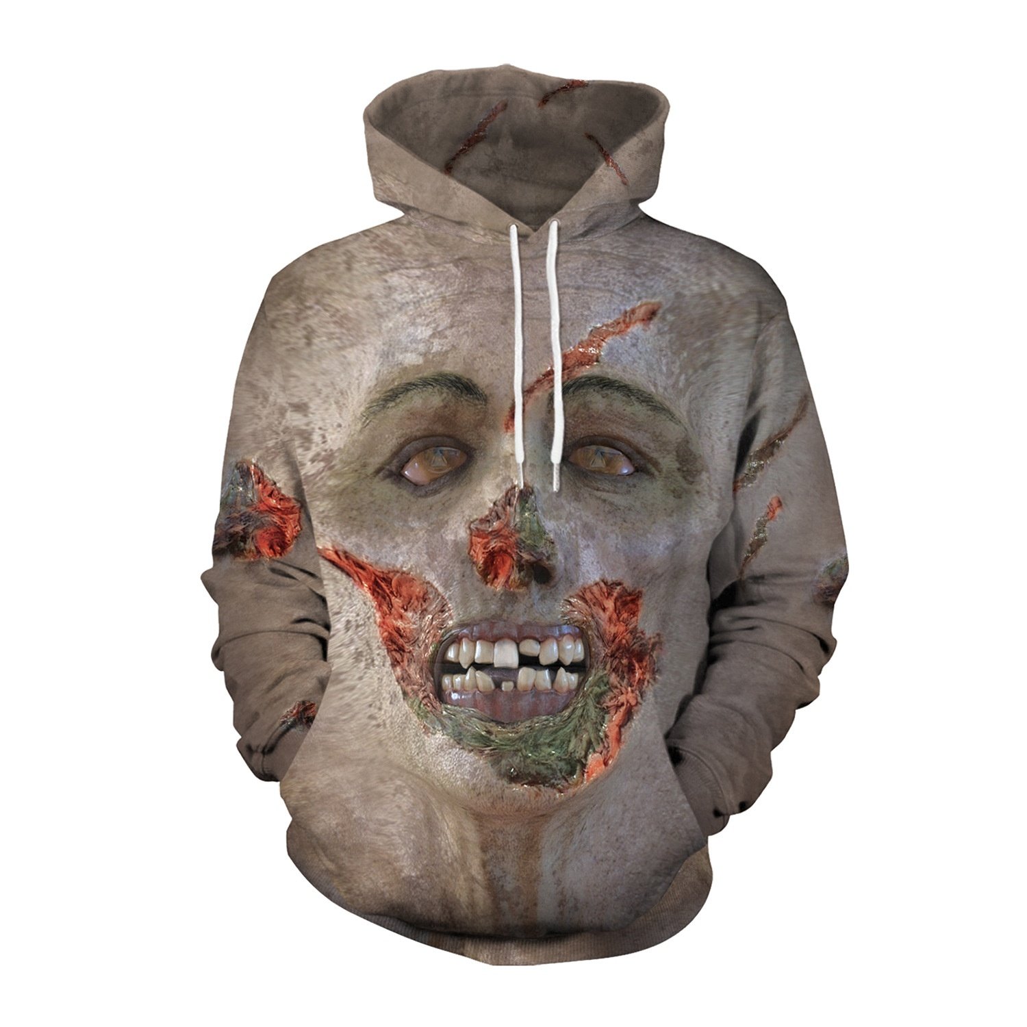 Oversized Streetwear skeleton clown sweatshirts french terry Cotton Acid Wash Hoodie Custom Vintage sublimation Men's Hoodies