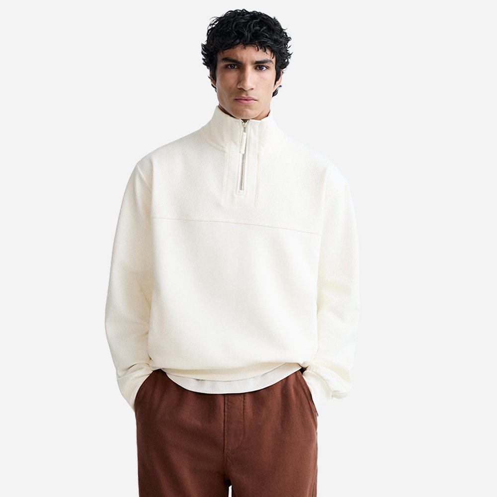 1/4 zip Sweatshirt Men's Hoodies & Sweatshirts Zippered Korean