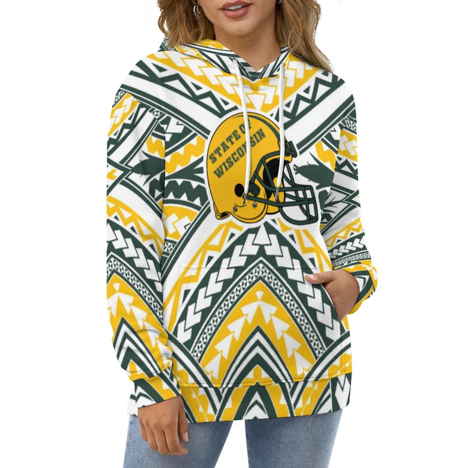 New American Football Men's Hoodies Sweatshirts Custom Team Logo Design Polynesian Tribal Style NFL Hoodies 1MOQ Pullover Hooded