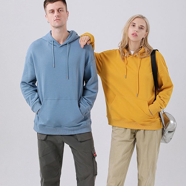 custom high quality hooded pullover heavyweight cotton hoodies with print oversize drop shoulder men's loose hoodie