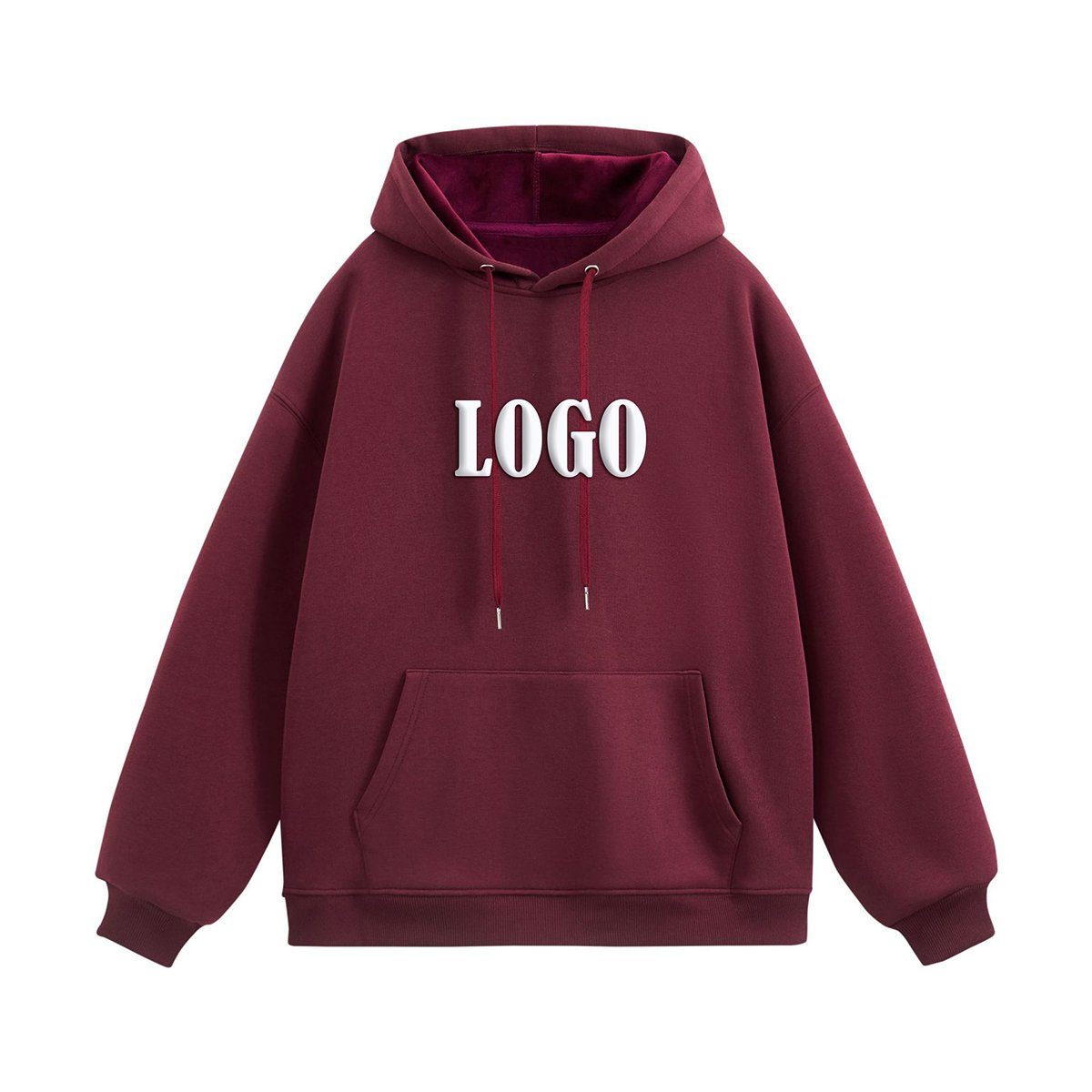 Unisex Men's Women's Double-Sided Logo Hoodie High Quality Velour Fleece Hip Hop Streetwear Style Wholesale XS Size 3D Pattern
