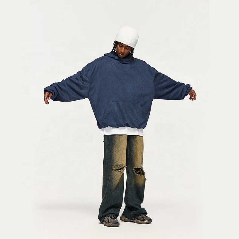 INFLATION Suede Double Layer blank hoodie premium wholesale heavyweight streetwear logo men's hoodies & sweatshirts