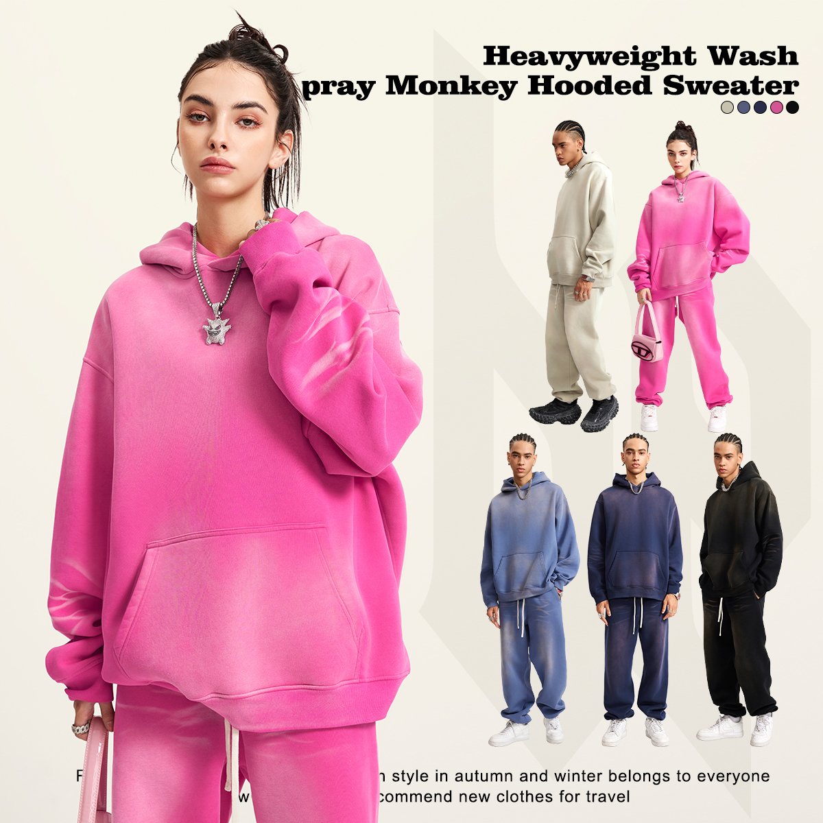 Custom logo heavyweight raw hem hoodiefrench terry blank oversized puff printing unisex cropped vintage acid wash hoodies men
