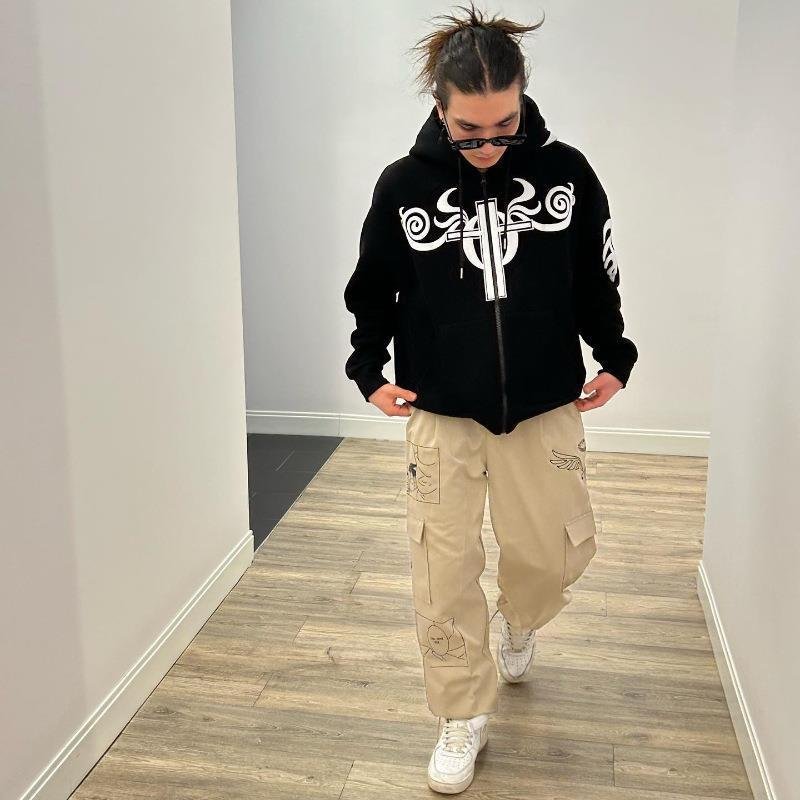 Factory Custom Screen Printing Heavyweight 450 Gsm Cotton Hoodie Men Boxy Fit Oversized Cropped Zip Up Pink Hoodie