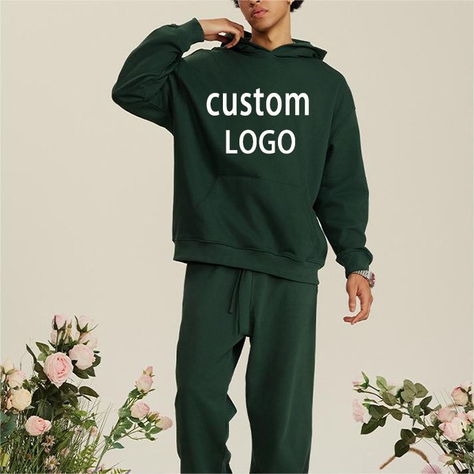 High Quality Hoodie No Drawstring Raw Hem Letter Silk Screen Printing Loose Casual Plus Size Drop Shoulder Boxy Fit Hoodie