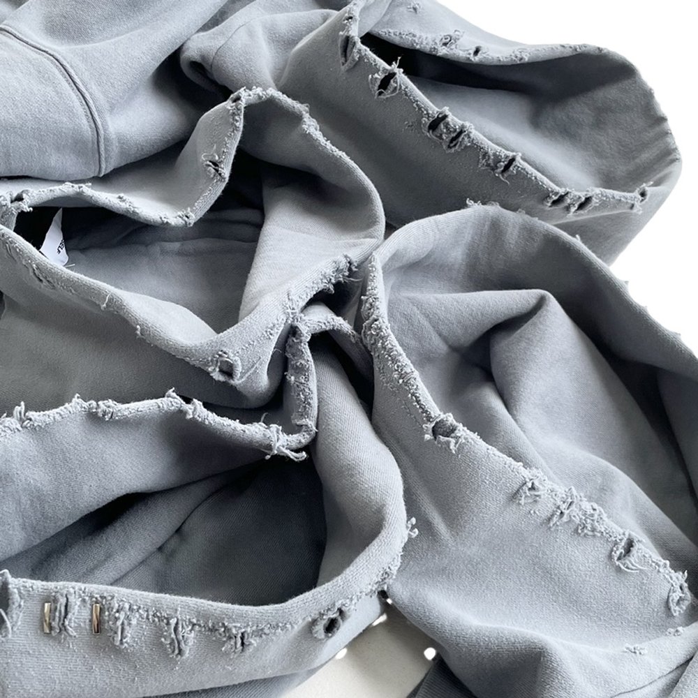 Custom Hoodie 100% Cotton French Terry Washed Distressed Pullover Hoodie HipHop Vintage Oversized Hoodie for Men