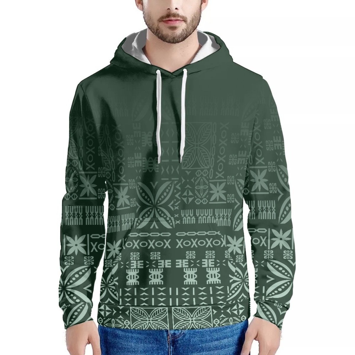 Best Selling Men's Polyester Sweatshirt Print On Demand Custom Polynesian Style Loose Casual Men's Hoodie