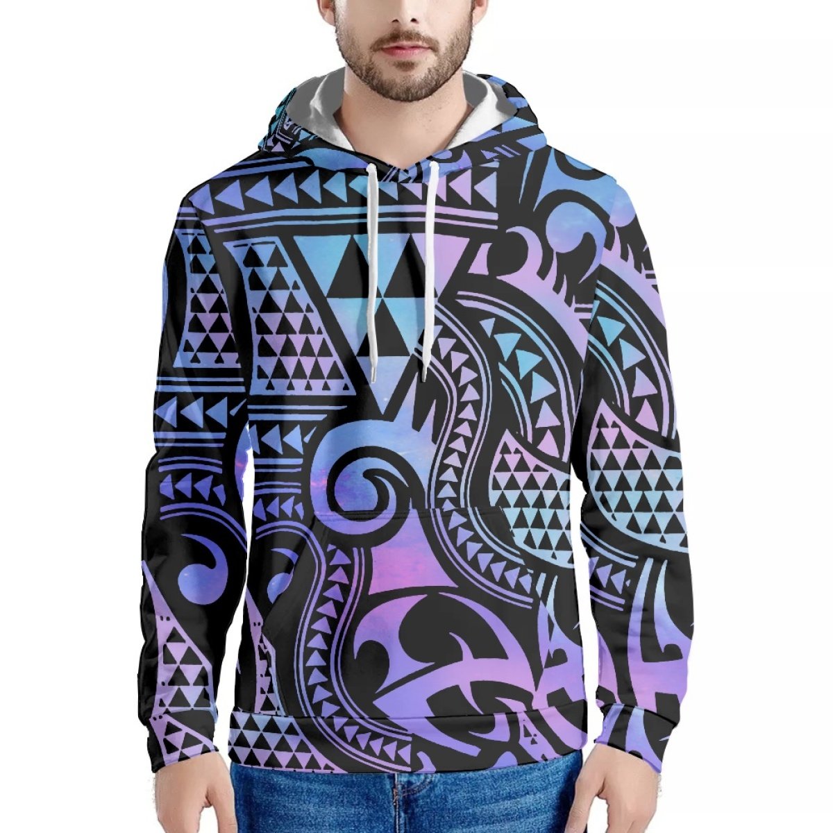 Best Selling Men's Polyester Sweatshirt Print On Demand Custom Polynesian Style Loose Casual Men's Hoodie