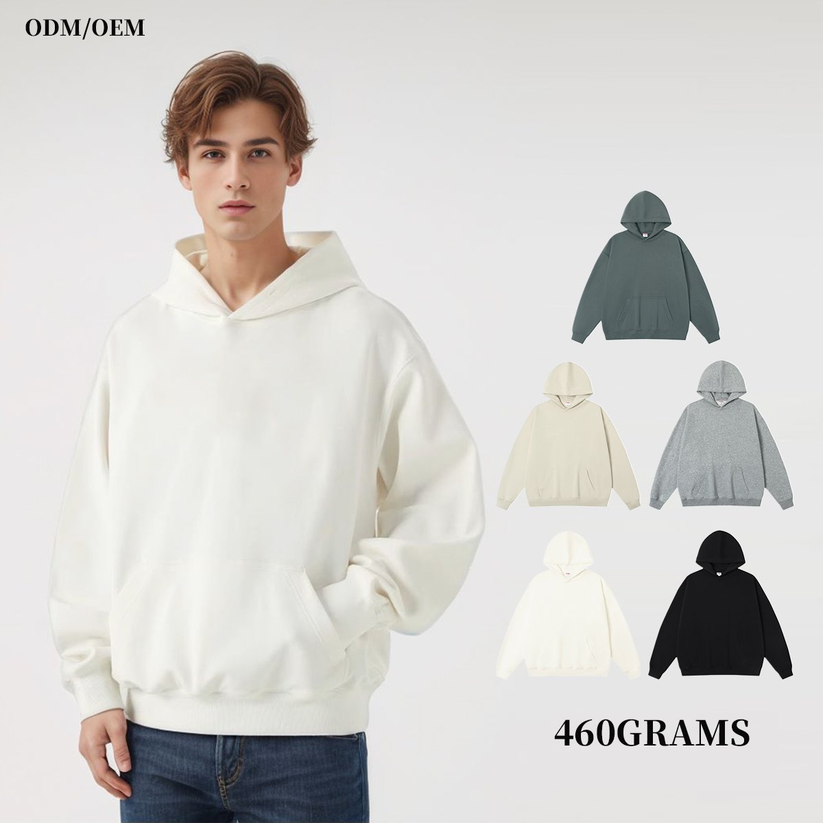 Unisex Cotton Pullover Hoodie Men's Wholesale Custom Print Embroidery Logo Puff Technics Hooded Collar without Drawstring