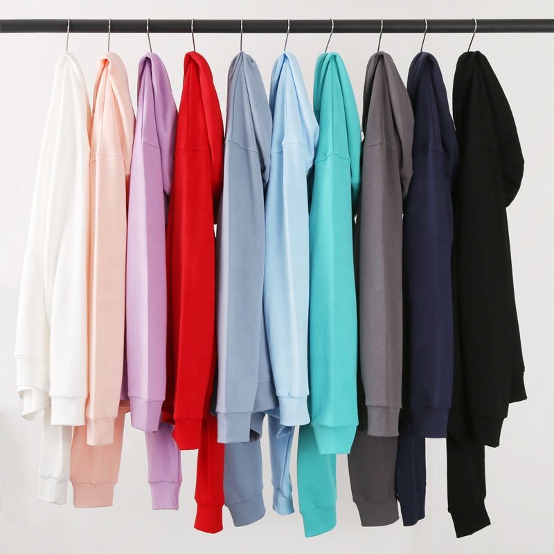 2024 Wholesale 360g High Quality Drop Shoulder Solid Color Long Sleeve Hoodie Custom Printing Hoodie Sweatshirt Men