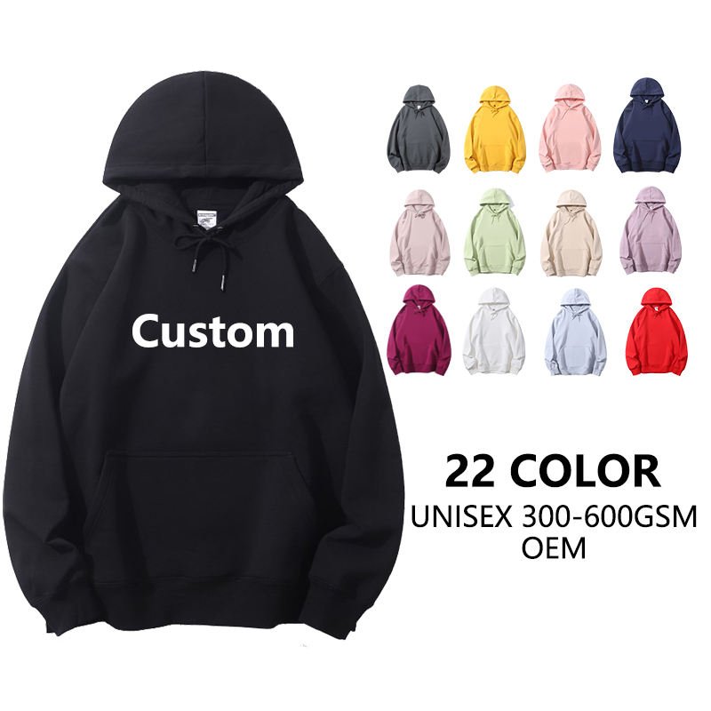 Men's Clothing Hoodies Sweatshirts Wholesale Custom Logo High Quality French Terry Pullover Hoodie Manufacturers