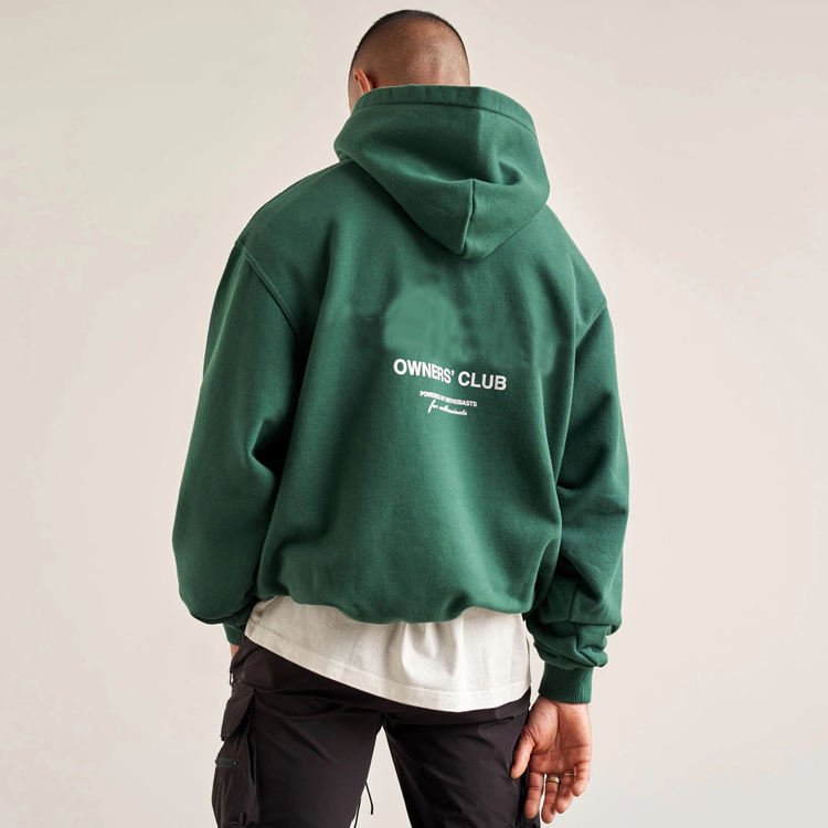 Custom knitted Breathable 100% Organic Cotton Embroidered puff print Pullover Men's Hoodies & Sweatshirts