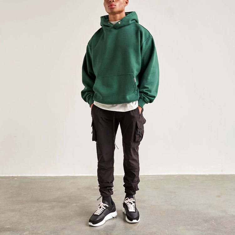Custom knitted Breathable 100% Organic Cotton Embroidered puff print Pullover Men's Hoodies & Sweatshirts