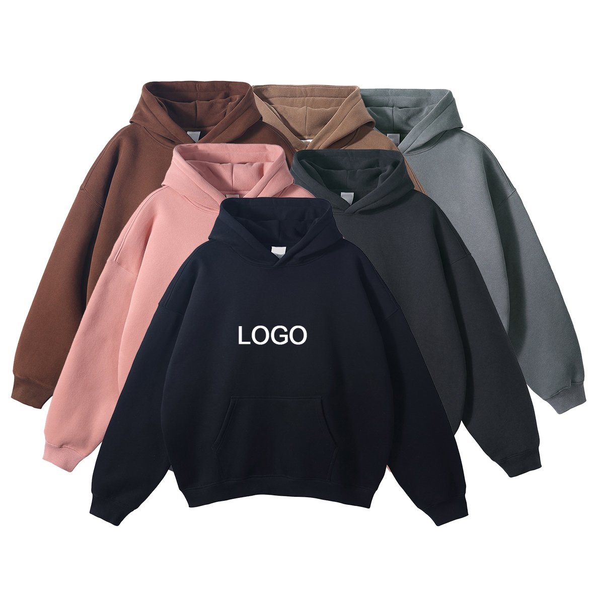 High Quality 100% Cotton Thick Blank Plain Heavyweight No String Oversized Hoodies Unisex Custom Logo Plus Size Men's Hoodies