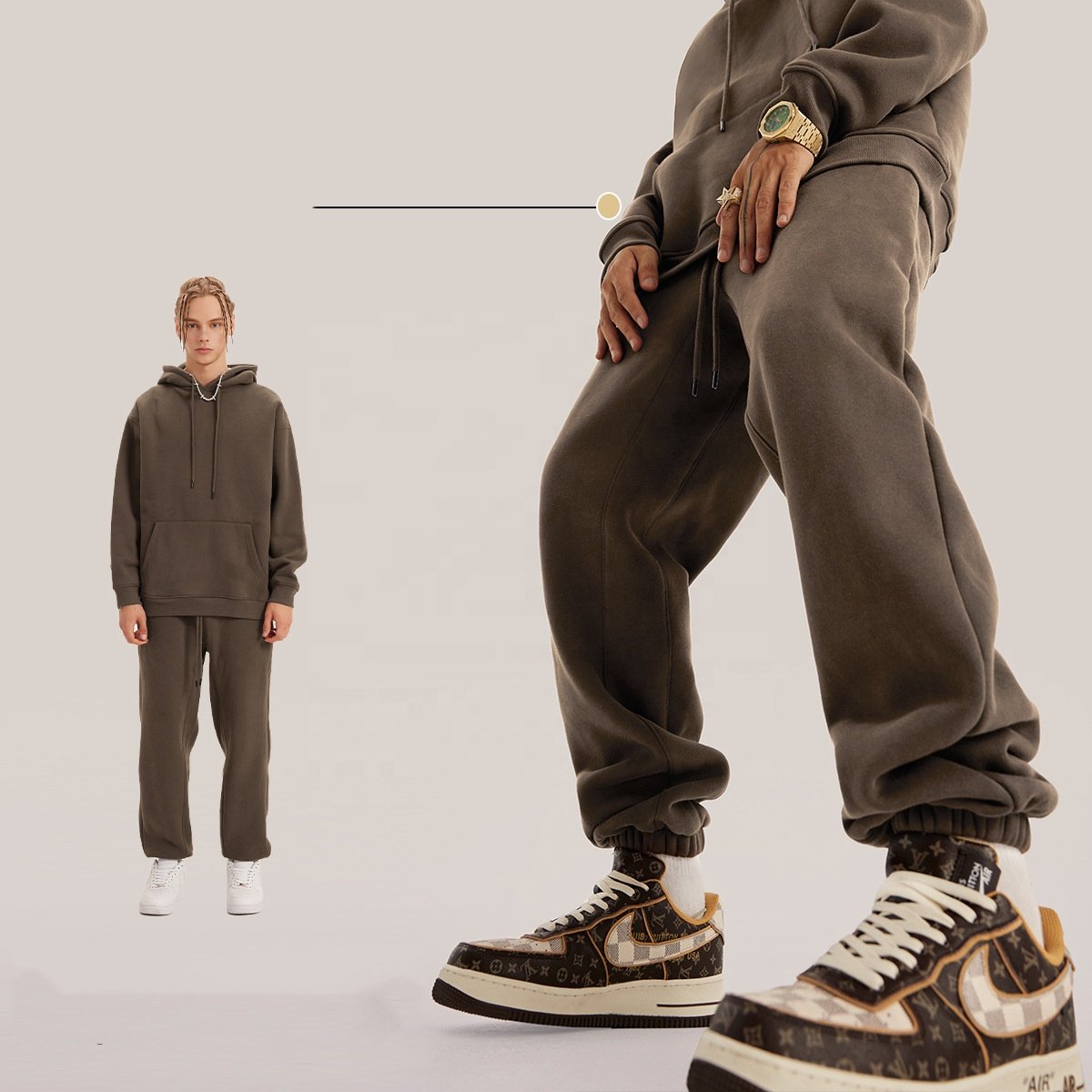 custom hoodie and sweatpants set football tracksuit Jogger autumn winter Heavy Weight fleece hoodie set women