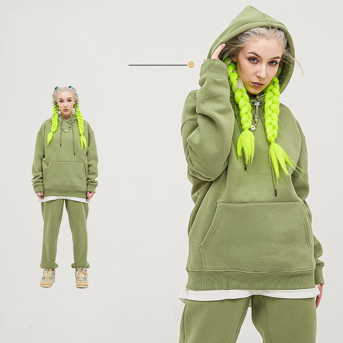 custom hoodie and sweatpants set football tracksuit Jogger autumn winter Heavy Weight fleece hoodie set women