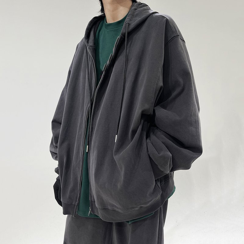100% Cotton Custom Oversized Heavyweight Drop Shoulder Zipper Hoodie And Sweatpants Set Men's Hoodie Suit